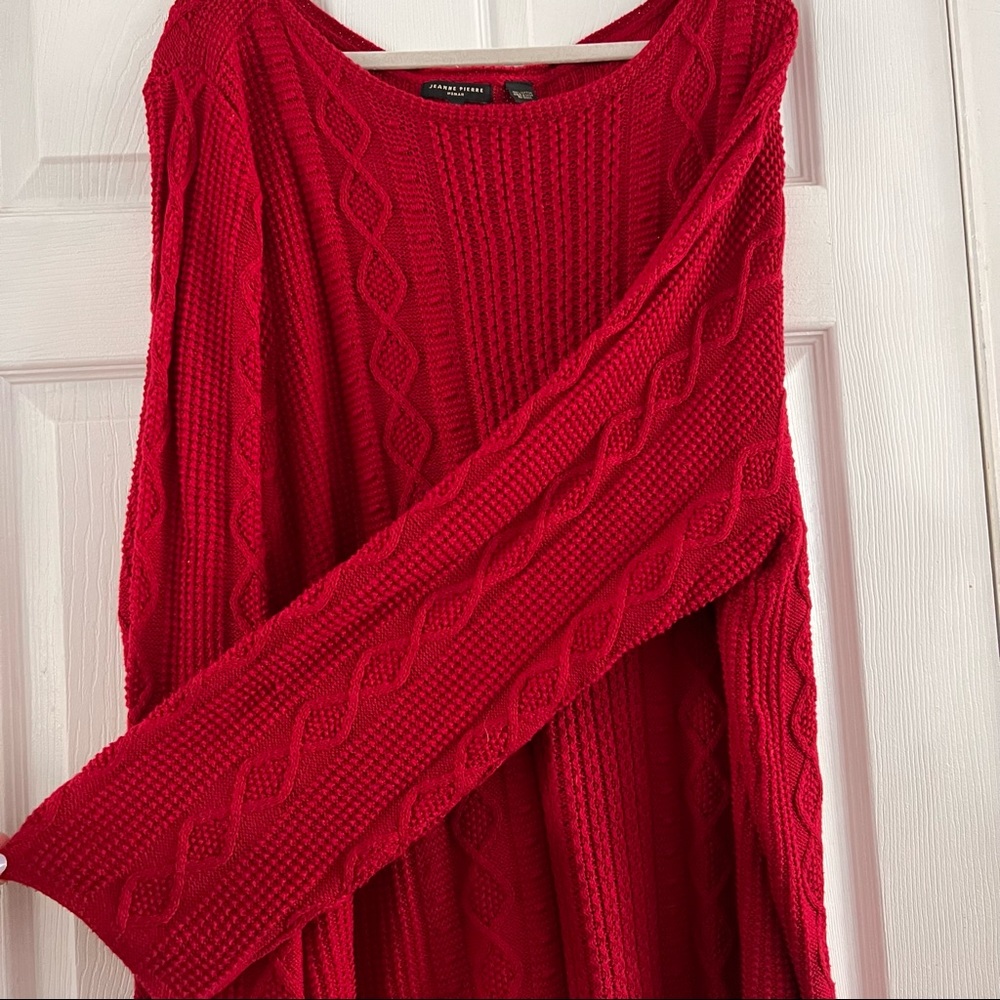 Jeanne Pierre Red Knit Pullover 100% cotton Plus size 3X